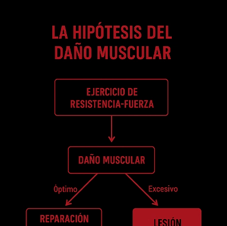 Dañar tus músculos no es igual a más fuerza